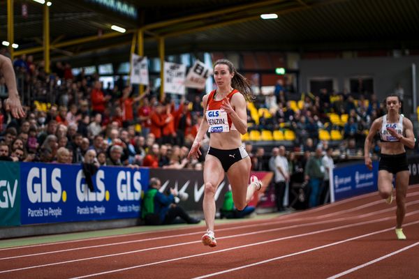 Sophie Lea Benzin (LG Olympia Dortmund) bei den Deutschen Leichtathletik-Hallenmeisterschaften am 19.02.2023 in der Helmut-Koernig-Halle in Dortmund