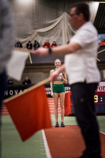 Johanna Goering (SV Salamander Kornwestheim) bei den Deutschen Leichtathletik-Hallenmeisterschaften am 19.02.2023 in der Helmut-Koernig-Halle in Dortmund