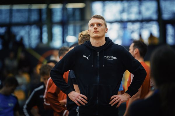 Luka Herden (LG Brillux Muenster) bei den Deutschen Leichtathletik-Hallenmeisterschaften am 19.02.2023 in der Helmut-Koernig-Halle in Dortmund