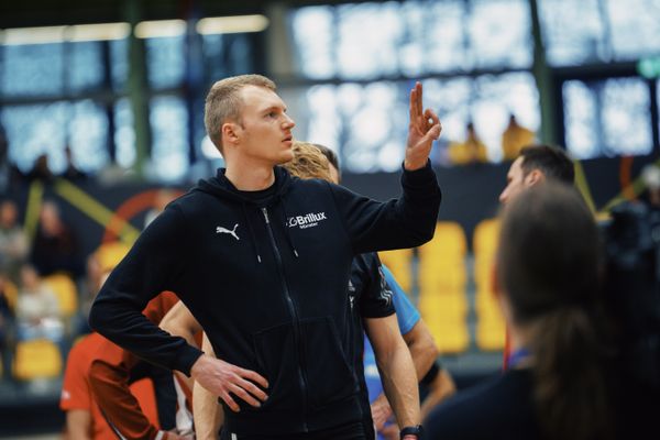 Luka Herden (LG Brillux Muenster) bei den Deutschen Leichtathletik-Hallenmeisterschaften am 19.02.2023 in der Helmut-Koernig-Halle in Dortmund