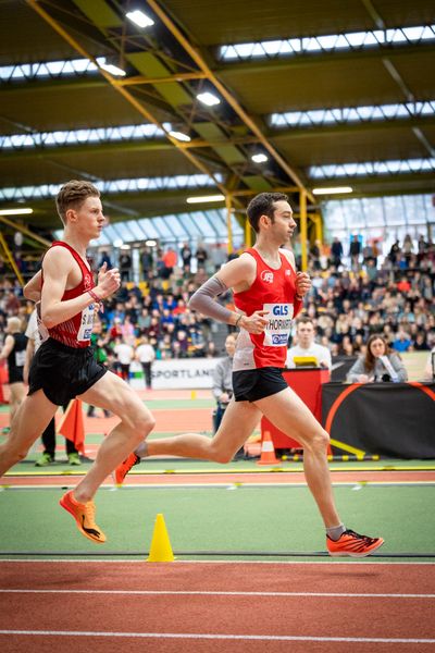 Maximilian Thorwirth (SFD 75 Duesseldorf-Sued) bei den Deutschen Leichtathletik-Hallenmeisterschaften am 19.02.2023 in der Helmut-Koernig-Halle in Dortmund