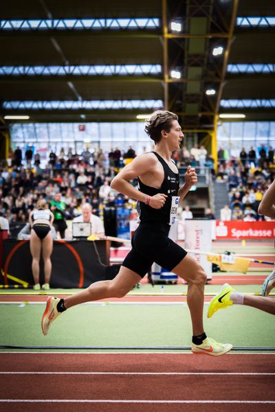 Artur Beimler (SC DHfK Leipzig e.V.) bei den Deutschen Leichtathletik-Hallenmeisterschaften am 19.02.2023 in der Helmut-Koernig-Halle in Dortmund