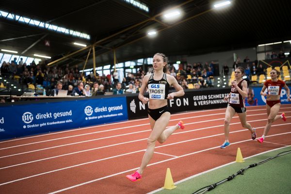 Katharina Trost (LG Stadtwerke Muenchen) bei den Deutschen Leichtathletik-Hallenmeisterschaften am 19.02.2023 in der Helmut-Koernig-Halle in Dortmund