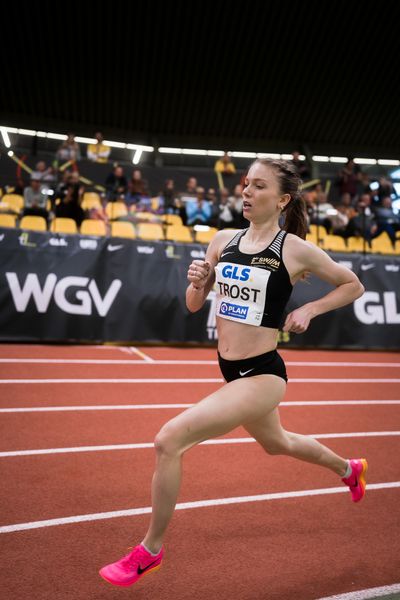 Katharina Trost (LG Stadtwerke Muenchen) bei den Deutschen Leichtathletik-Hallenmeisterschaften am 19.02.2023 in der Helmut-Koernig-Halle in Dortmund