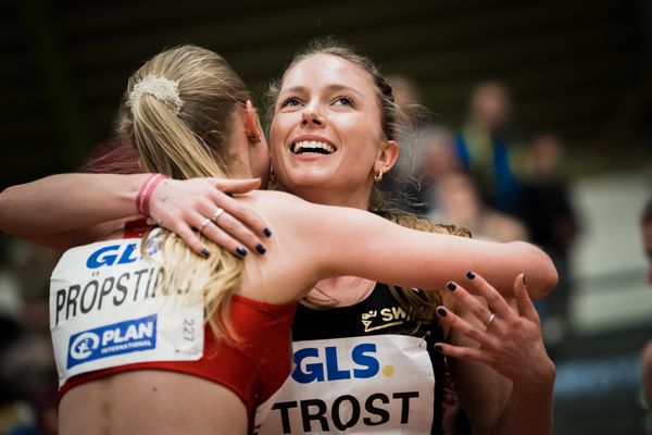 Katharina Trost (LG Stadtwerke Muenchen) bei den Deutschen Leichtathletik-Hallenmeisterschaften am 19.02.2023 in der Helmut-Koernig-Halle in Dortmund