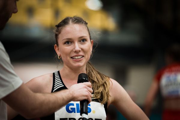 Katharina Trost (LG Stadtwerke Muenchen) bei den Deutschen Leichtathletik-Hallenmeisterschaften am 19.02.2023 in der Helmut-Koernig-Halle in Dortmund