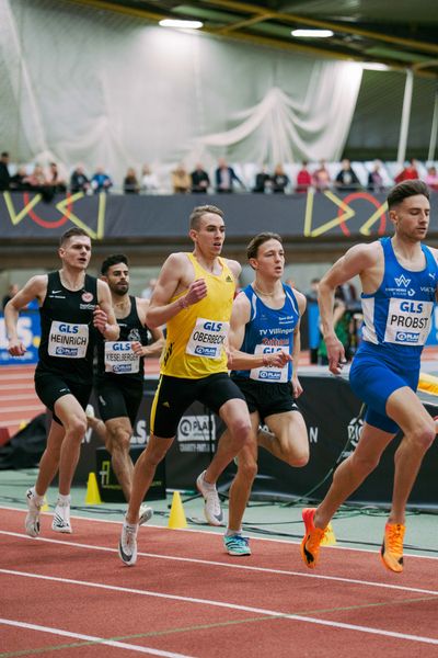 Luis Oberbeck (LG Goettingen), Marius Probst (TV Wattenscheid 01) bei den Deutschen Leichtathletik-Hallenmeisterschaften am 19.02.2023 in der Helmut-Koernig-Halle in Dortmund