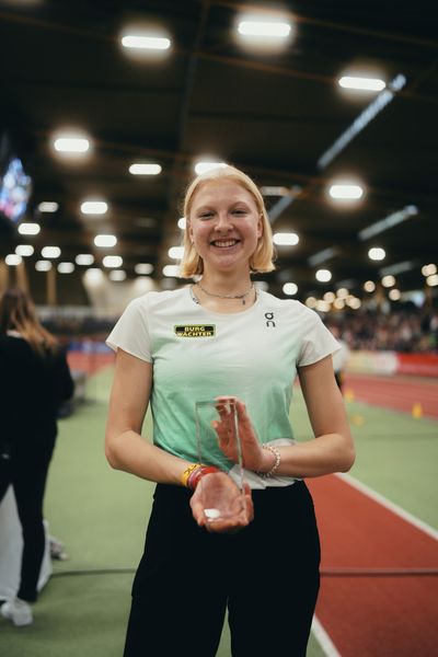 Jolanda Kallabis (FT 1844 Freiburg) bei den Deutschen Leichtathletik-Hallenmeisterschaften am 19.02.2023 in der Helmut-Koernig-Halle in Dortmund