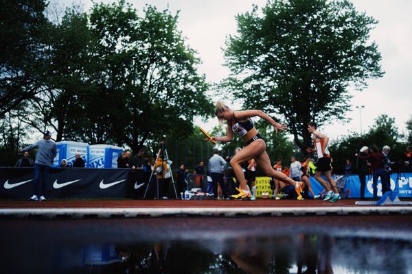 Michelle Janiak (SCC Berlin) am 29.04.2023 bei den deutschen Meisterschaften Langstaffel in Bietigheim-Bissingen
