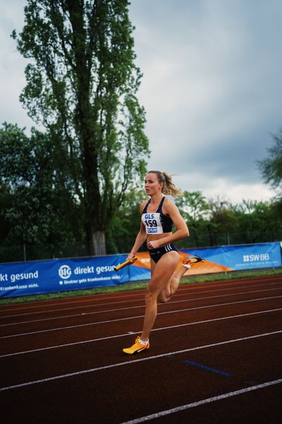 Michelle Janiak (SCC Berlin) am 29.04.2023 bei den deutschen Meisterschaften Langstaffel in Bietigheim-Bissingen