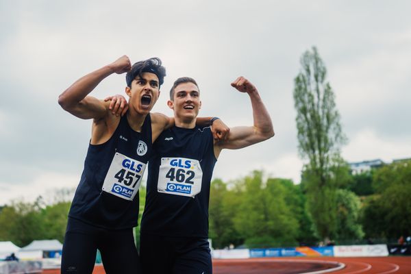 Alexander Maennel (StG Duesseldorf), Leon Gruenewald (StG Duesseldorf) am 29.04.2023 bei den deutschen Meisterschaften Langstaffel in Bietigheim-Bissingen