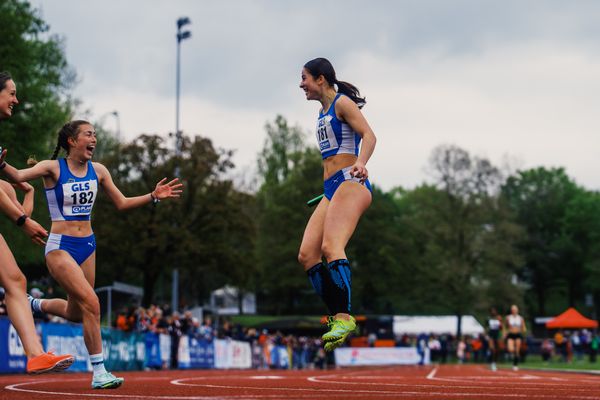 Amelie-Johanna Fraeger (LAC Quelle Fuerth) am 29.04.2023 bei den deutschen Meisterschaften Langstaffel in Bietigheim-Bissingen