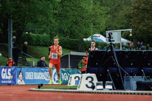 Till Grommisch (TSV Bayer 04 Leverkusen) am 29.04.2023 bei den deutschen Meisterschaften Langstaffel in Bietigheim-Bissingen