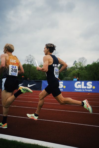 Artur Beimler (SC DHfK Leipzig e.V.) am 29.04.2023 bei den deutschen Meisterschaften Langstaffel in Bietigheim-Bissingen