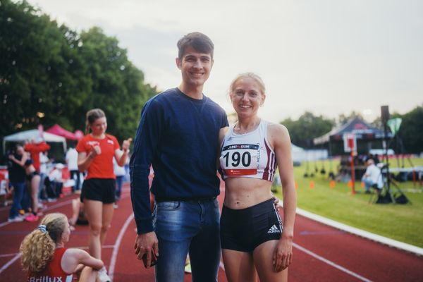 Soeren Sprehe (SC Melle 03) und Ann-Christin Opitz (SC Melle 03) am 07.06.2023 beim Jump n Run Meeting im Stadion Dortmund-Hacheney in Dortmund