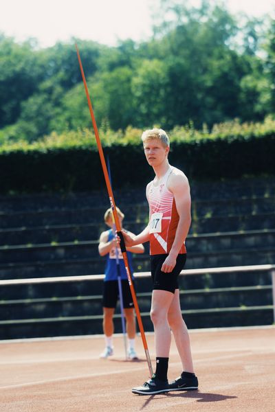 Torben Prepens (TV Cloppenburg) im Speerwurf am 11.06.2023 waehrend den NLV + BLV U20/U16 Landesmeisterschaften im Stadion Berliner Ring in Verden