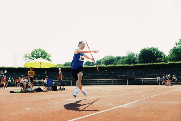 Mika Funck (TV Jahn Walsrode) im Speerwurf am 11.06.2023 waehrend den NLV + BLV U20/U16 Landesmeisterschaften im Stadion Berliner Ring in Verden