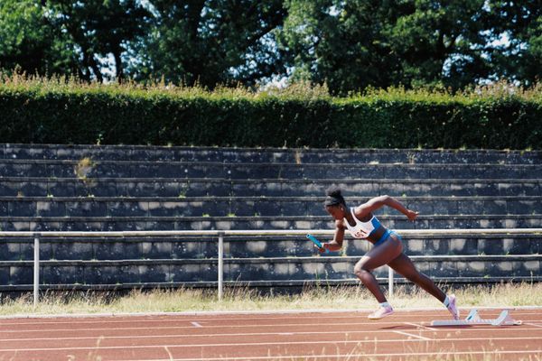 Bernice Amofa (VfL Stade) am 11.06.2023 waehrend den NLV + BLV U20/U16 Landesmeisterschaften im Stadion Berliner Ring in Verden