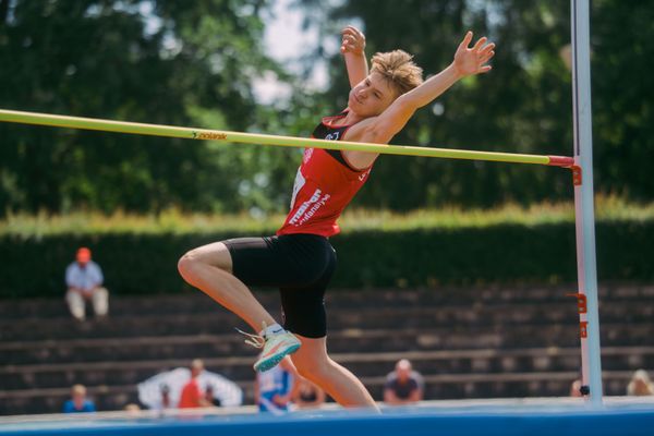 Bela Kluhs (LG Osnabrueck) am 11.06.2023 waehrend den NLV + BLV U20/U16 Landesmeisterschaften im Stadion Berliner Ring in Verden