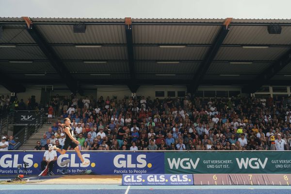 Jannis Wolff (GER/Eintracht Frankfurt) im Weitsprung am 17.06.2023 beim Stadtwerke Ratingen Mehrkampf-Meeting im Stadion am Stadionring in Ratingen