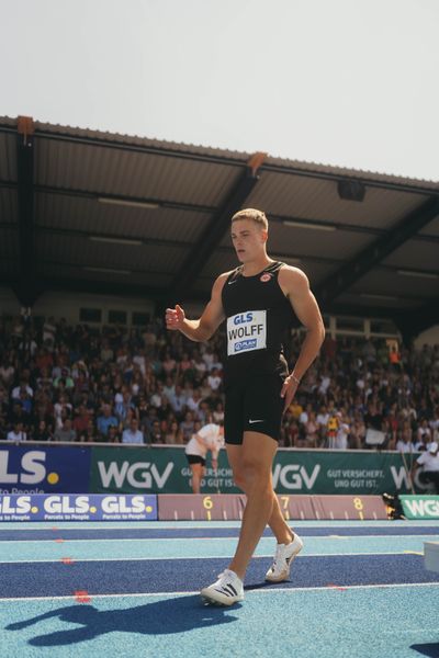 Jannis Wolff (GER/Eintracht Frankfurt) im Weitsprung am 17.06.2023 beim Stadtwerke Ratingen Mehrkampf-Meeting im Stadion am Stadionring in Ratingen