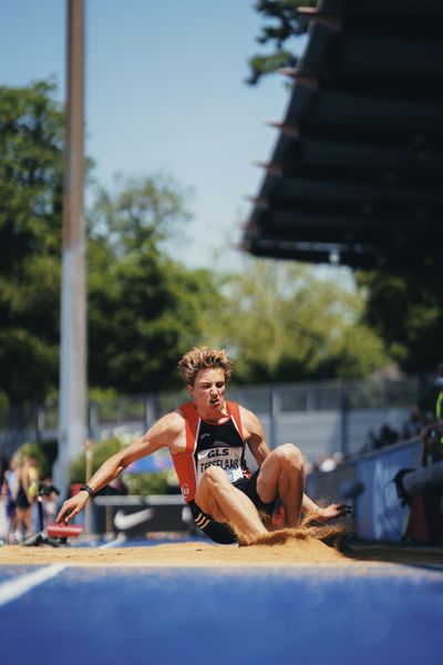 Jeff Tesselaar (NED/Niederlande) im Weitsprung am 17.06.2023 beim Stadtwerke Ratingen Mehrkampf-Meeting im Stadion am Stadionring in Ratingen