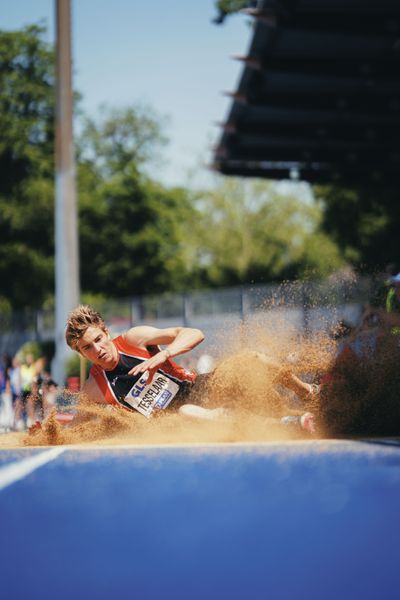 Jeff Tesselaar (NED/Niederlande) im Weitsprung am 17.06.2023 beim Stadtwerke Ratingen Mehrkampf-Meeting im Stadion am Stadionring in Ratingen