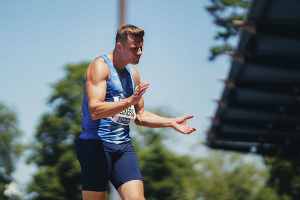 Nico Beckers (GER/LAV Bayer Uerdingen/Dormagen) im Weitsprung am 17.06.2023 beim Stadtwerke Ratingen Mehrkampf-Meeting im Stadion am Stadionring in Ratingen