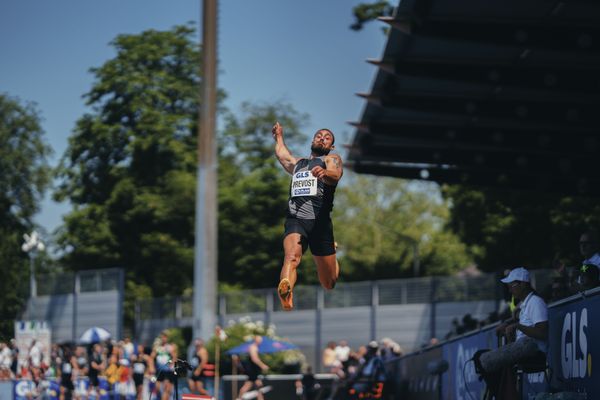 Arthur Prevost (FRA/Frankreich) im Weitsprung am 17.06.2023 beim Stadtwerke Ratingen Mehrkampf-Meeting im Stadion am Stadionring in Ratingen