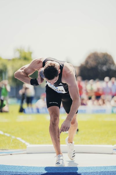 Tim Nowak (GER/SSV Ulm 1846) im Kugelstoßen im Hochsprung am 17.06.2023 beim Stadtwerke Ratingen Mehrkampf-Meeting im Stadion am Stadionring in Ratingen