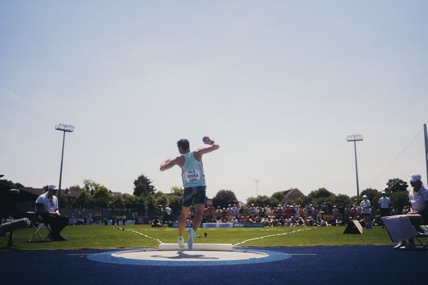 Jorge Urena (ESP/Spanien) im Kugelstoßen im Hochsprung am 17.06.2023 beim Stadtwerke Ratingen Mehrkampf-Meeting im Stadion am Stadionring in Ratingen