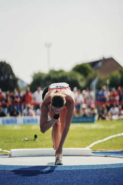 Sophie Weißenberg (GER/TSV Bayer 04 Leverkusen) beim Kugelstoßen am 17.06.2023 beim Stadtwerke Ratingen Mehrkampf-Meeting im Stadion am Stadionring in Ratingen