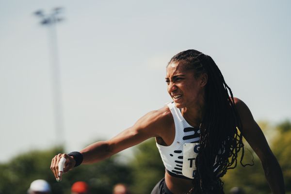 Nafissatou Thiam (BEL/Belgien) beim Kugelstoßen am 17.06.2023 beim Stadtwerke Ratingen Mehrkampf-Meeting im Stadion am Stadionring in Ratingen