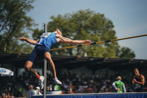 Nico Beckers (GER/LAV Bayer Uerd./Dormagen) im Hochsprung am 17.06.2023 beim Stadtwerke Ratingen Mehrkampf-Meeting im Stadion am Stadionring in Ratingen