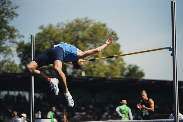 Nico Beckers (GER/LAV Bayer Uerd./Dormagen) im Hochsprung am 17.06.2023 beim Stadtwerke Ratingen Mehrkampf-Meeting im Stadion am Stadionring in Ratingen