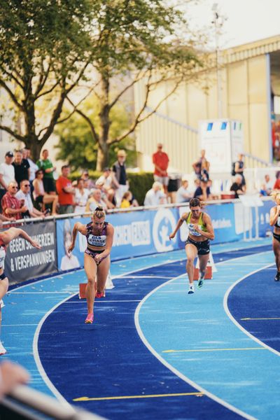 Taneille Crase (AUS/Australien) ueber 200m am 17.06.2023 beim Stadtwerke Ratingen Mehrkampf-Meeting im Stadion am Stadionring in Ratingen