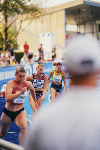 Taneille Crase (AUS/Australien) ueber 200m am 17.06.2023 beim Stadtwerke Ratingen Mehrkampf-Meeting im Stadion am Stadionring in Ratingen