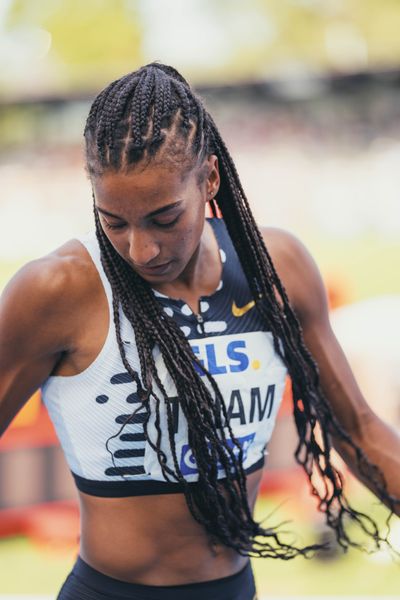 Nafissatou Thiam (BEL/Belgien) ueber 200m am 17.06.2023 beim Stadtwerke Ratingen Mehrkampf-Meeting im Stadion am Stadionring in Ratingen