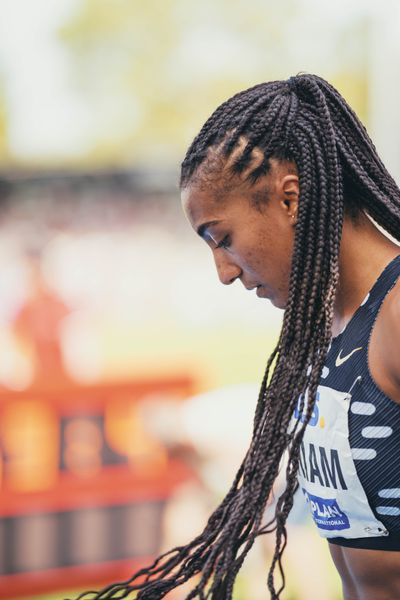 Nafissatou Thiam (BEL/Belgien) ueber 200m am 17.06.2023 beim Stadtwerke Ratingen Mehrkampf-Meeting im Stadion am Stadionring in Ratingen