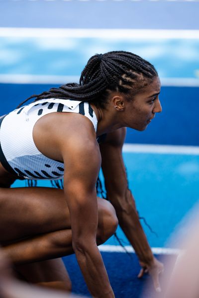 Nafissatou Thiam (BEL/Belgien) ueber 200m am 17.06.2023 beim Stadtwerke Ratingen Mehrkampf-Meeting im Stadion am Stadionring in Ratingen