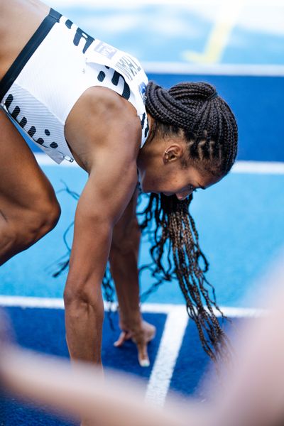 Nafissatou Thiam (BEL/Belgien) ueber 200m am 17.06.2023 beim Stadtwerke Ratingen Mehrkampf-Meeting im Stadion am Stadionring in Ratingen