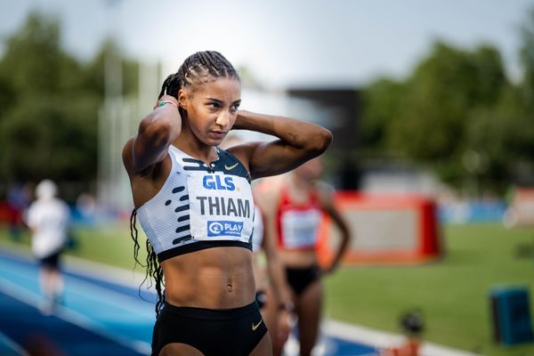 Nafissatou Thiam (BEL/Belgien) ueber 200m am 17.06.2023 beim Stadtwerke Ratingen Mehrkampf-Meeting im Stadion am Stadionring in Ratingen