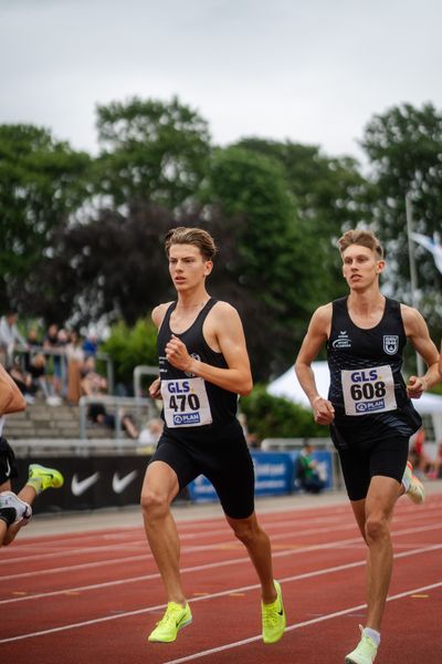 Rodion Beimler (SC DHfK Leipzig e.V.), Robert Fuelle (SSV Ulm 1846) am 01.07.2023 waehrend den deutschen U23 Leichtathletik-Meisterschaften im Jahnstadion in Göttingen