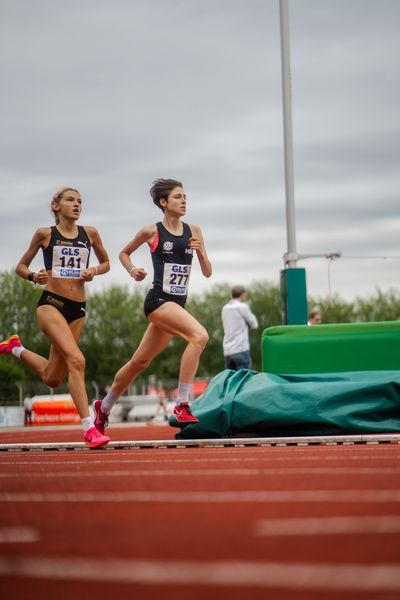 Rosalie Hausdorf (LG Stadtwerke Muenchen), Jasmina Stahl (Hannover 96) am 01.07.2023 waehrend den deutschen U23 Leichtathletik-Meisterschaften im Jahnstadion in Göttingen