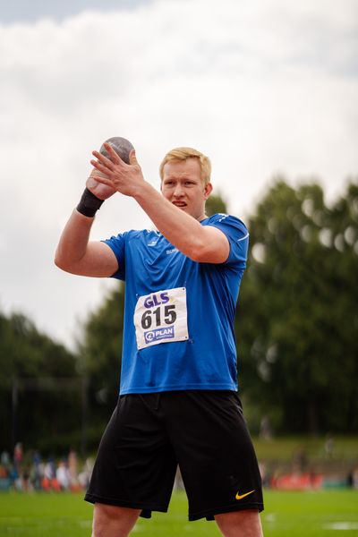 Eric Maihoefer (VfL Sindelfingen) beim Kugelstossen am 02.07.2023 waehrend den deutschen U23 Leichtathletik-Meisterschaften im Jahnstadion in Göttingen