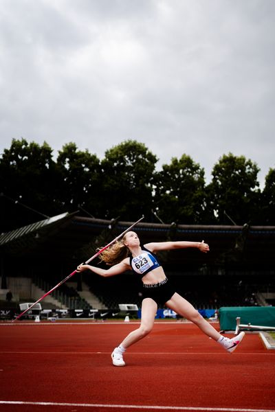 Mirja Lukas (LG Coesfeld) im Speerwurf am 02.07.2023 waehrend den deutschen U23 Leichtathletik-Meisterschaften im Jahnstadion in Göttingen