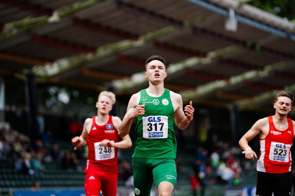 Tobias Morawietz (VfL Wolfsburg) gewinnt Silber ueber 200m am 02.07.2023 waehrend den deutschen U23 Leichtathletik-Meisterschaften im Jahnstadion in Göttingen