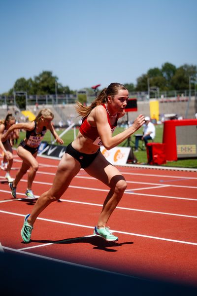 Smilla Kolbe (VfL Eintracht Hannover) während der 113. Deutschen Leichtathletik-Meisterschaften am 08.07.2023 im Auestadion in Kassel