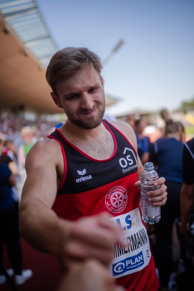 Fabian Dammermann (LG Osnabrueck) ueber 400m während der 113. Deutschen Leichtathletik-Meisterschaften am 08.07.2023 im Auestadion in Kassel