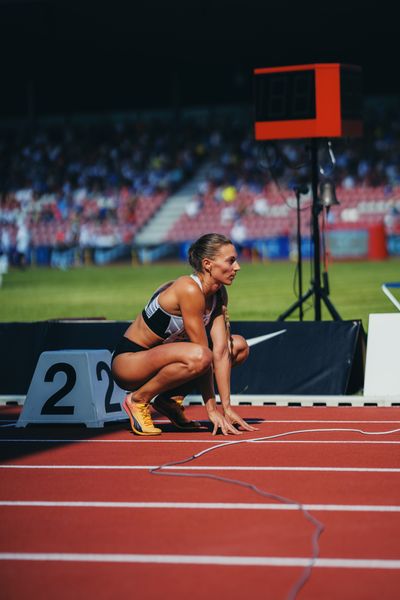 Marsha Dunkel (LT DSHS Koeln) während der 113. Deutschen Leichtathletik-Meisterschaften am 08.07.2023 im Auestadion in Kassel